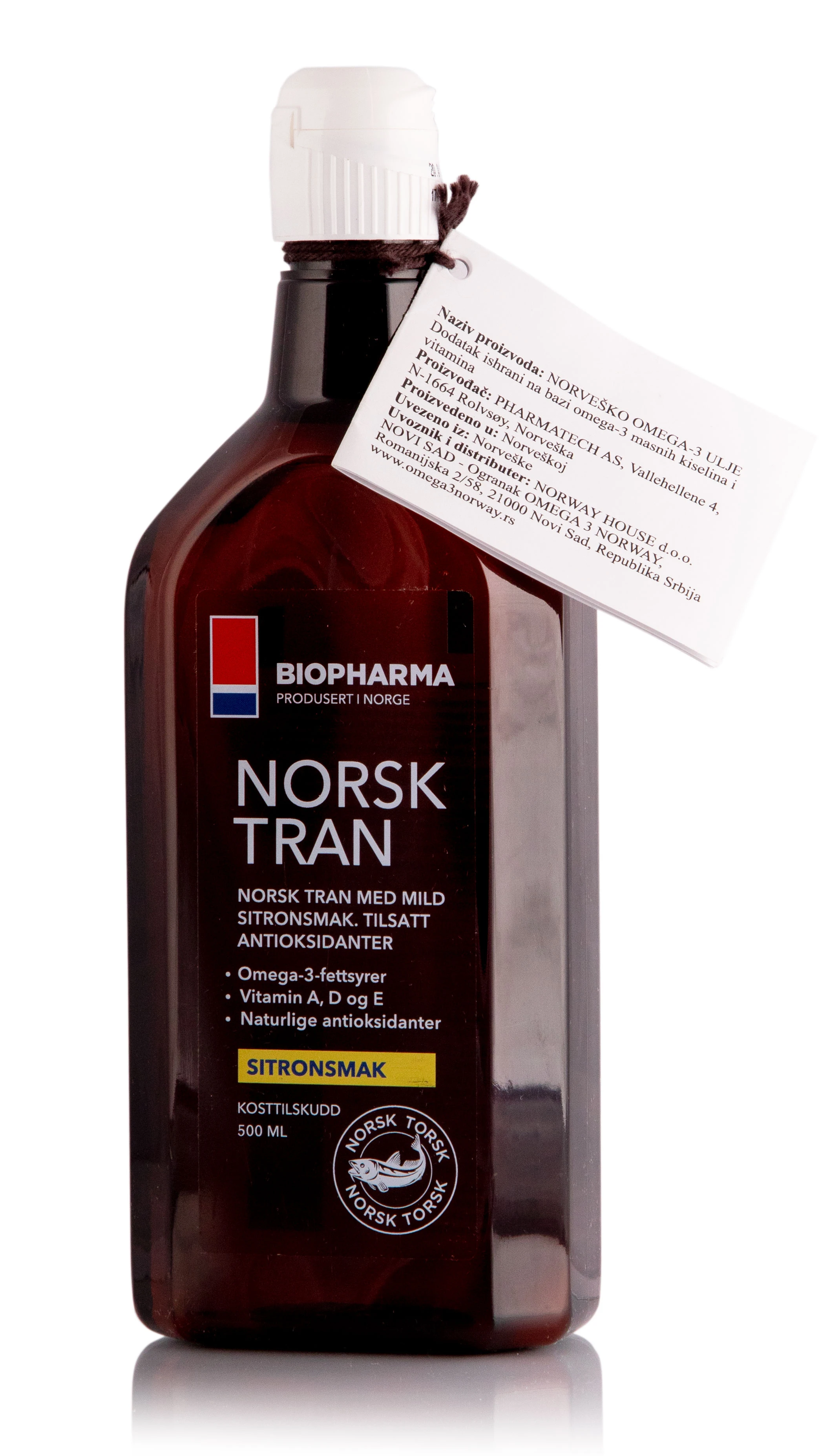 Omega-3 norveško ulje 500 ml Biopharma